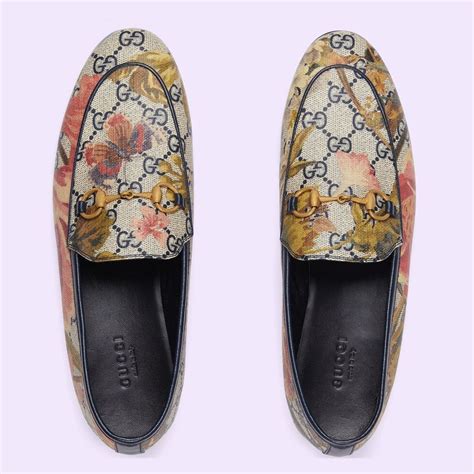 gucci jordaan flora loafer|gucci jordaan loafers women.